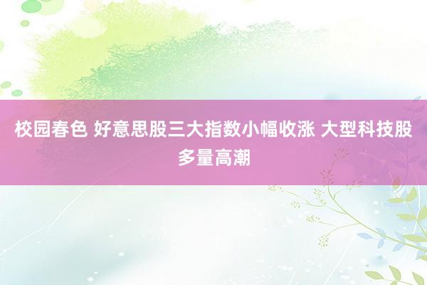 校园春色 好意思股三大指数小幅收涨 大型科技股多量高潮