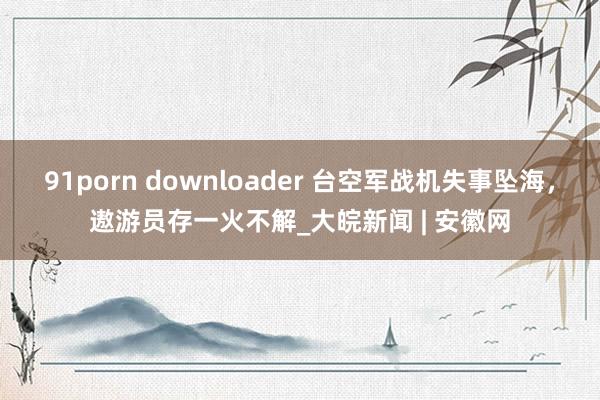 91porn downloader 台空军战机失事坠海，遨游员存一火不解_大皖新闻 | 安徽网