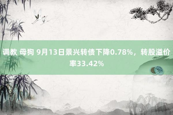 调教 母狗 9月13日景兴转债下降0.78%，转股溢价率33.42%