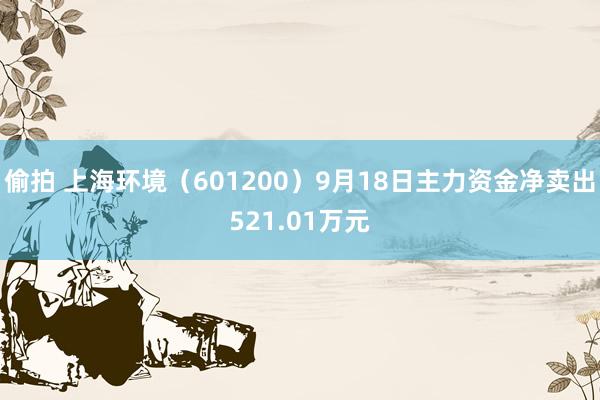 偷拍 上海环境（601200）9月18日主力资金净卖出521.01万元