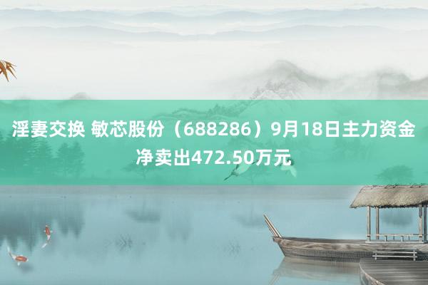 淫妻交换 敏芯股份（688286）9月18日主力资金净卖出472.50万元