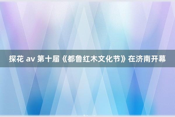 探花 av 第十届《都鲁红木文化节》在济南开幕