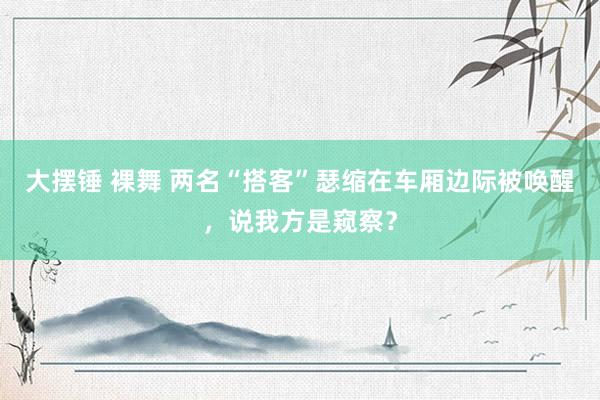 大摆锤 裸舞 两名“搭客”瑟缩在车厢边际被唤醒，说我方是窥察？