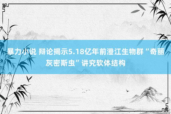 暴力小说 辩论揭示5.18亿年前澄江生物群“奇丽灰密斯虫”讲究软体结构