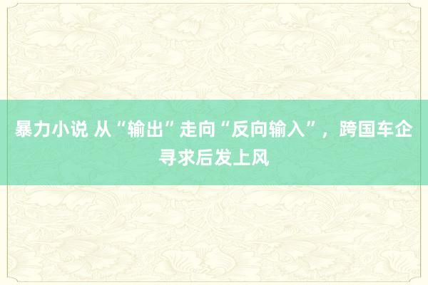 暴力小说 从“输出”走向“反向输入”，跨国车企寻求后发上风