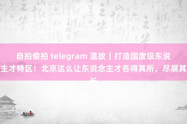 自拍偷拍 telegram 温故｜打造国度级东说念主才特区！北京这么让东说念主才各得其所，尽展其长