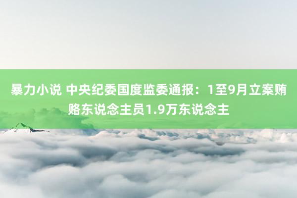 暴力小说 中央纪委国度监委通报：1至9月立案贿赂东说念主员1.9万东说念主