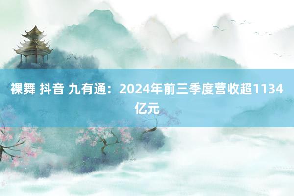 裸舞 抖音 九有通：2024年前三季度营收超1134亿元