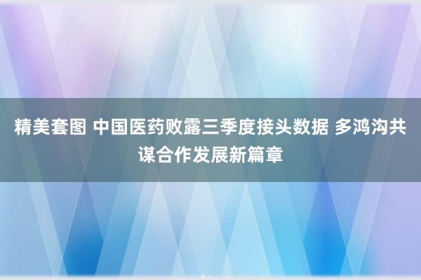 精美套图 中国医药败露三季度接头数据 多鸿沟共谋合作发展新篇章