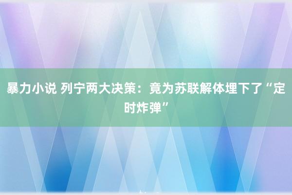 暴力小说 列宁两大决策：竟为苏联解体埋下了“定时炸弹”