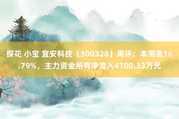 探花 小宝 宜安科技（300328）周评：本周涨16.79%，主力资金所有净流入4100.33万元