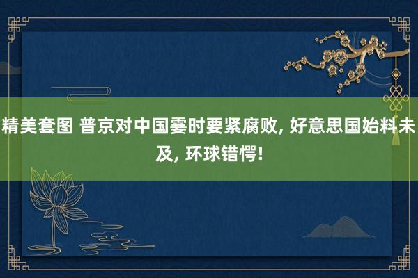 精美套图 普京对中国霎时要紧腐败， 好意思国始料未及， 环球错愕!