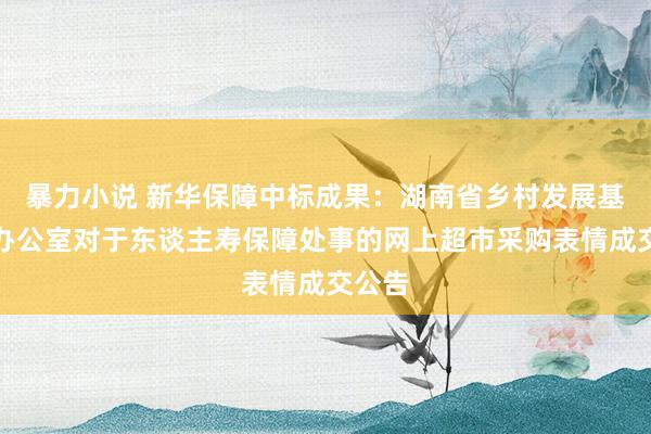 暴力小说 新华保障中标成果：湖南省乡村发展基金会办公室对于东谈主寿保障处事的网上超市采购表情成交公告