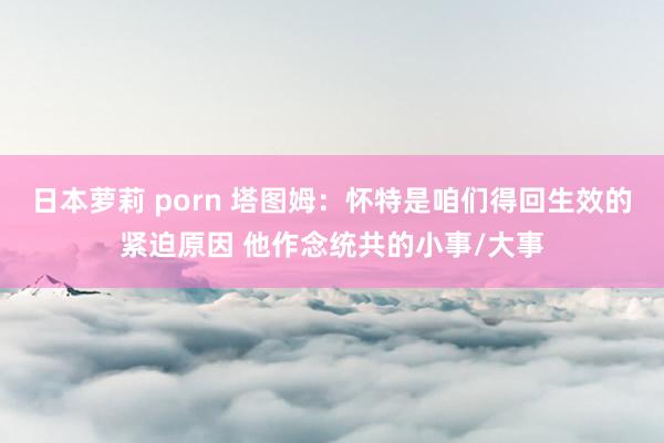 日本萝莉 porn 塔图姆：怀特是咱们得回生效的紧迫原因 他作念统共的小事/大事