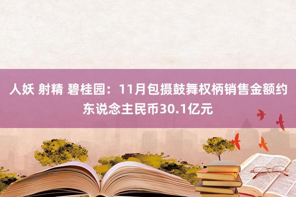 人妖 射精 碧桂园：11月包摄鼓舞权柄销售金额约东说念主民币30.1亿元