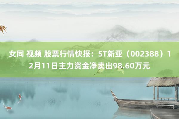 女同 视频 股票行情快报：ST新亚（002388）12月11日主力资金净卖出98.60万元