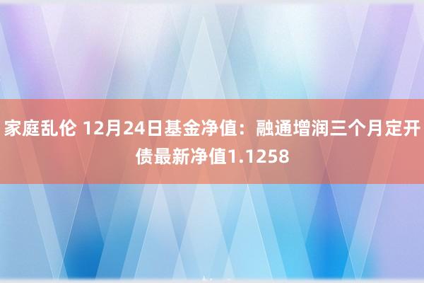 家庭乱伦 12月24日基金净值：融通增润三个月定开债最新净值1.1258