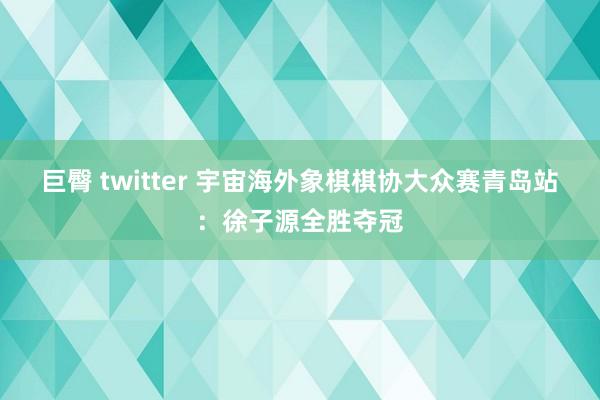 巨臀 twitter 宇宙海外象棋棋协大众赛青岛站：徐子源全胜夺冠