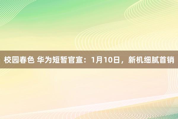 校园春色 华为短暂官宣：1月10日，新机细腻首销