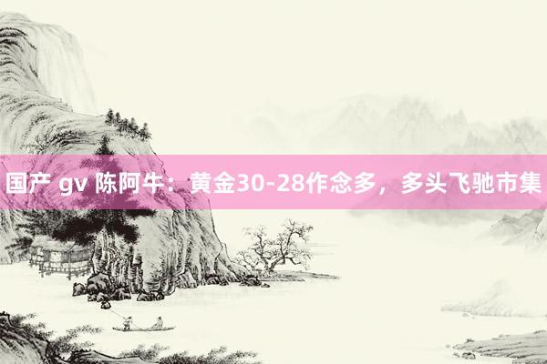 国产 gv 陈阿牛：黄金30-28作念多，多头飞驰市集